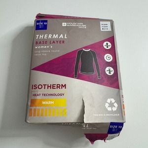 NWT MOUNTAIN WAREHOUSE Thermal Base Layer Long Sleeve Black 10